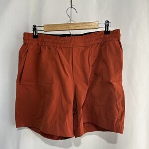 Lululemon Bowline 6" Shorts Mens L Orange Nylon Ripstop Drawstring Gym LM7ARRS